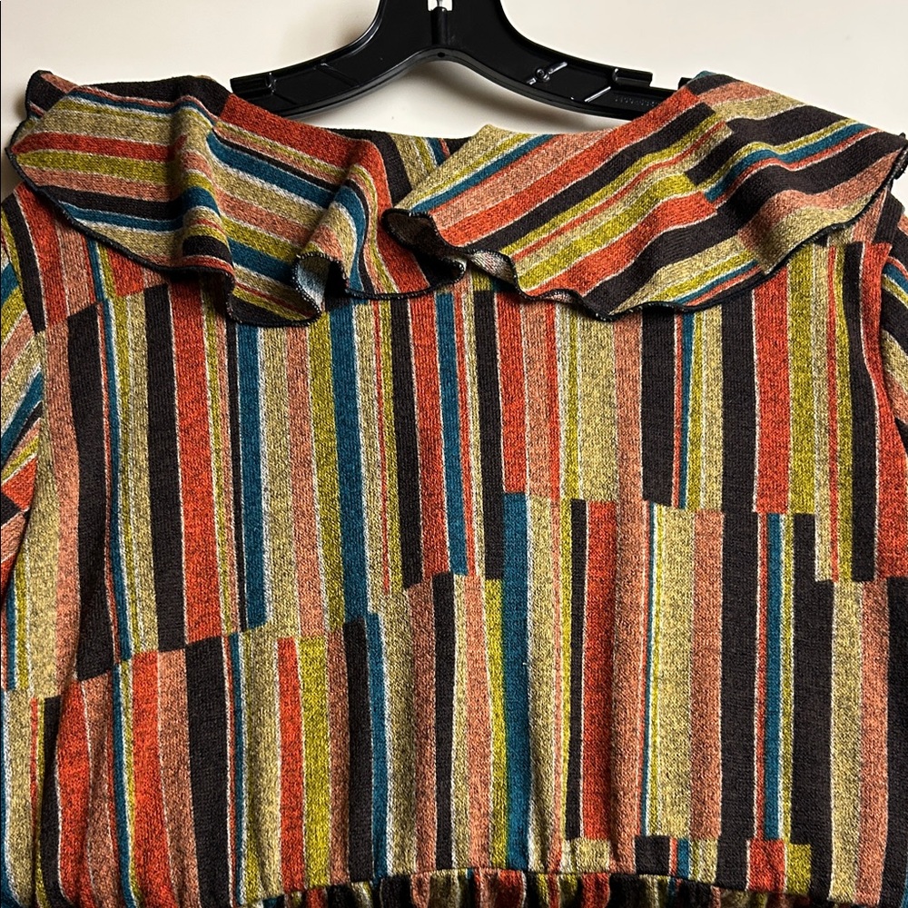 Colorful Striped Ruffle Dress 3X - Picture 4 of 5